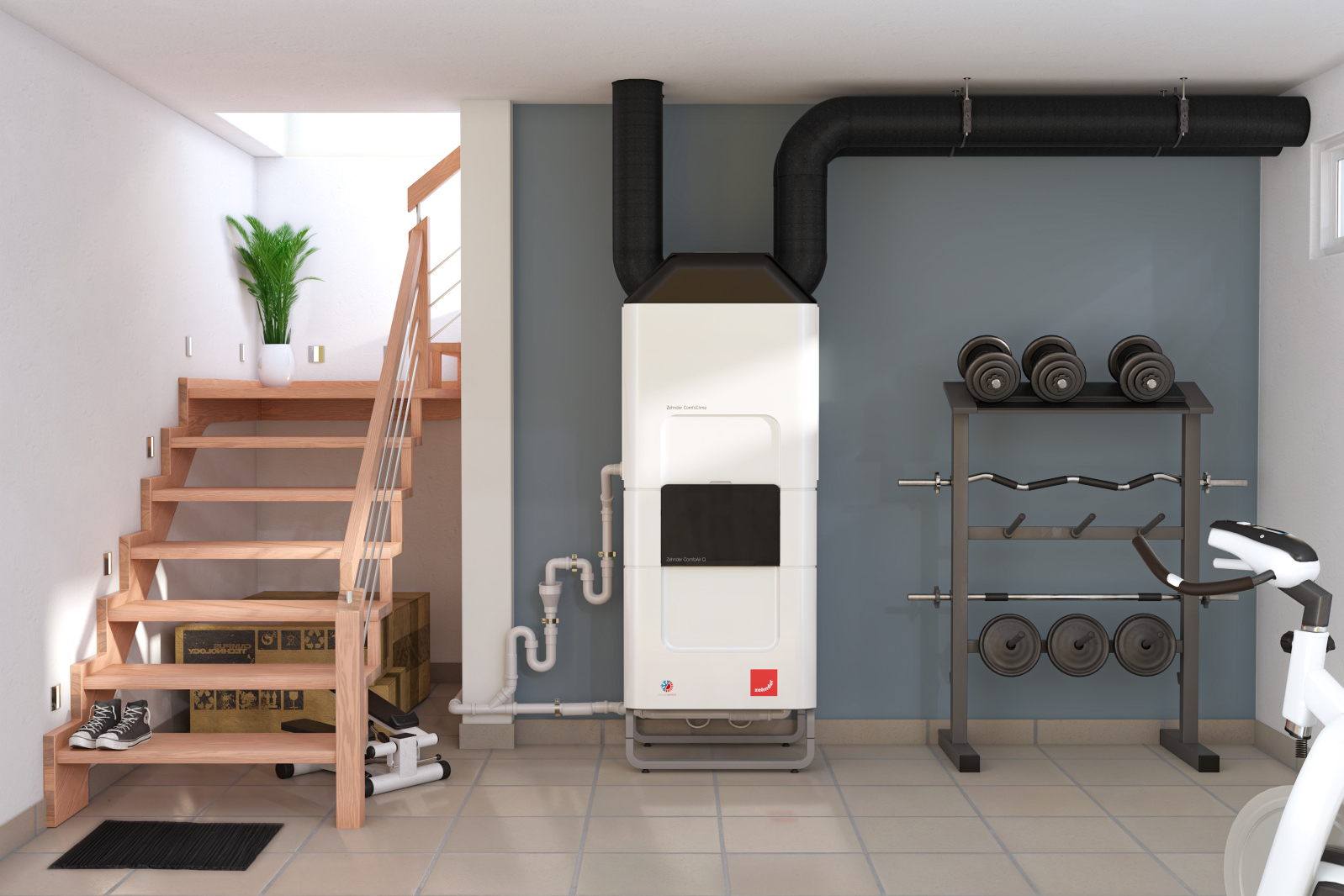 Rendering Zehnder ComfoClime 36 Comfortable indoor ventilation Front view