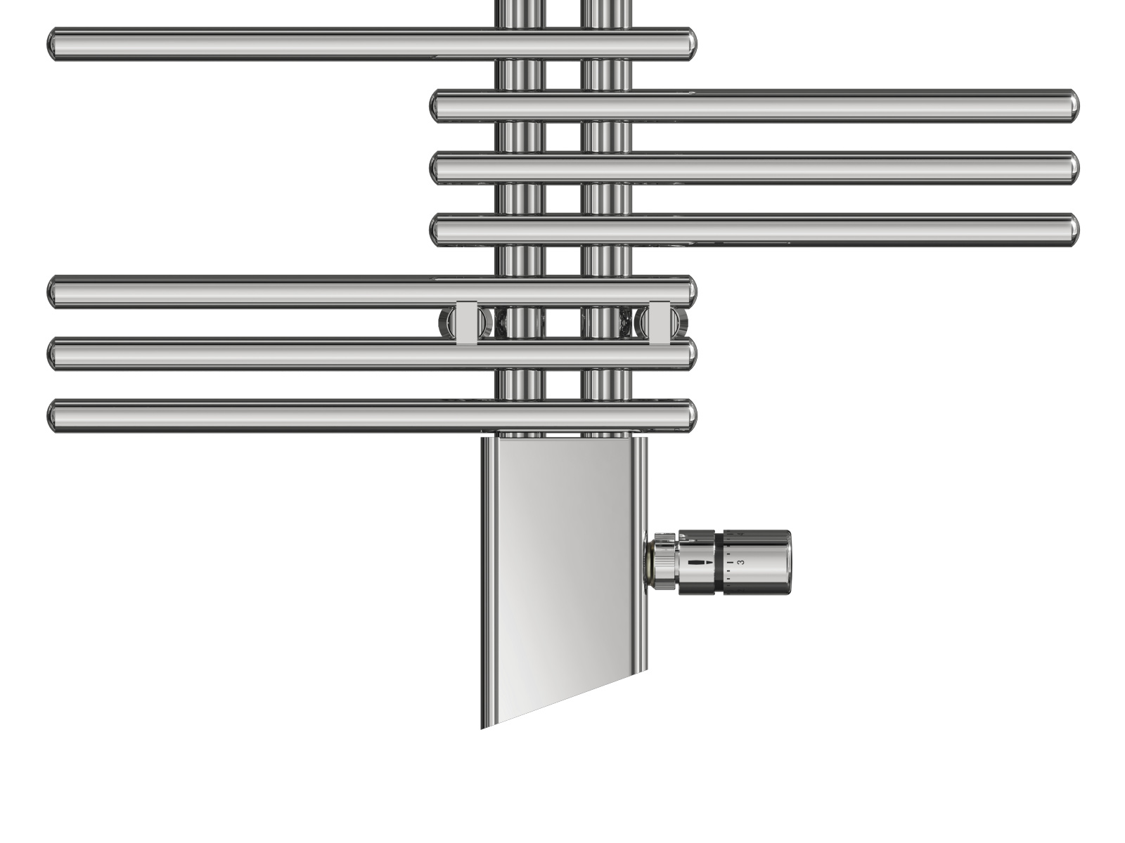 Zehnder_RAD_Yucca-HY-WithCover_180_60_Chrom_Cutout_Closeup Cut-Out Zehnder Yucca Asym Decorative radiator Front view