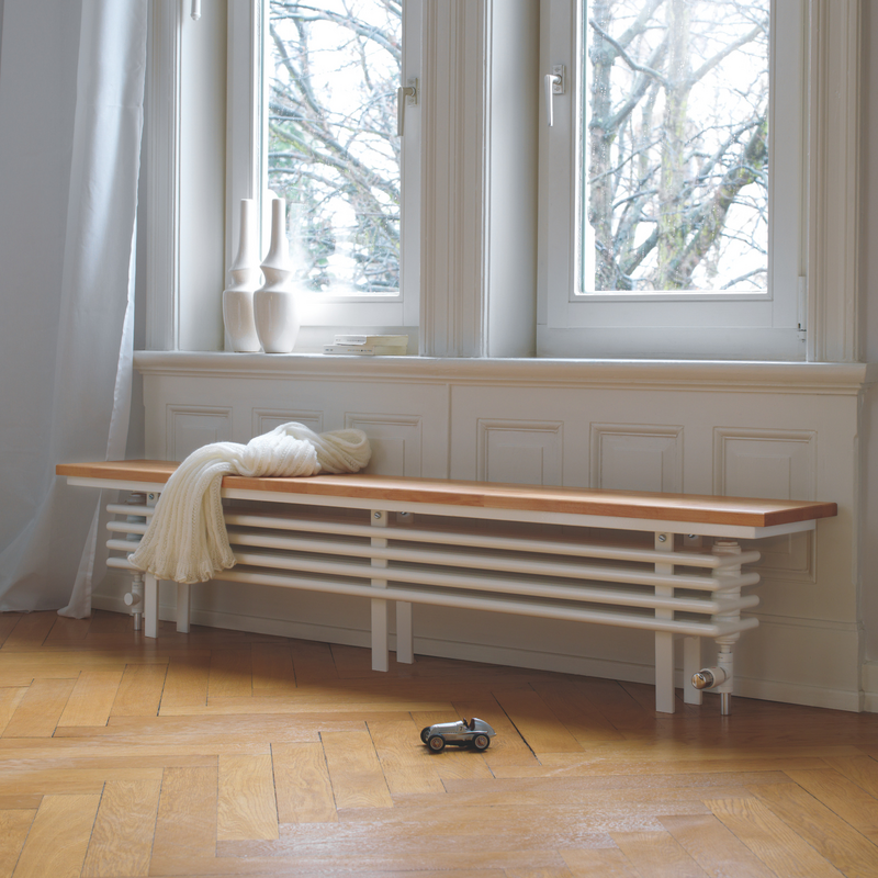 Rendering Zehnder Radiator Bench Decorative radiator Front view