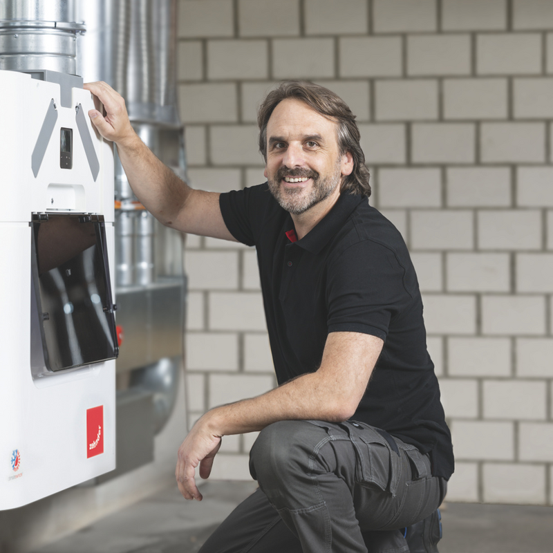 CA Q, comfo Air Q, Installer, Shooting, people, basement, technical room,