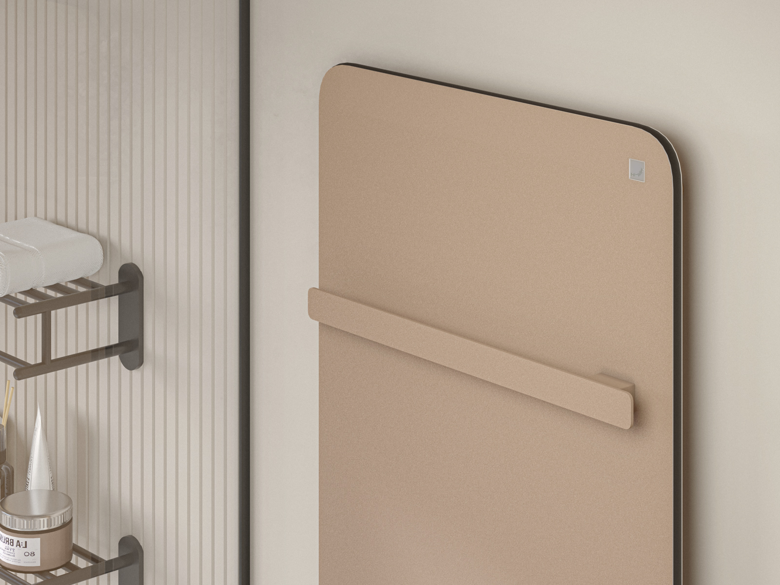 Rendering Zehnder Vitalo Bar Decorative radiator Angled view