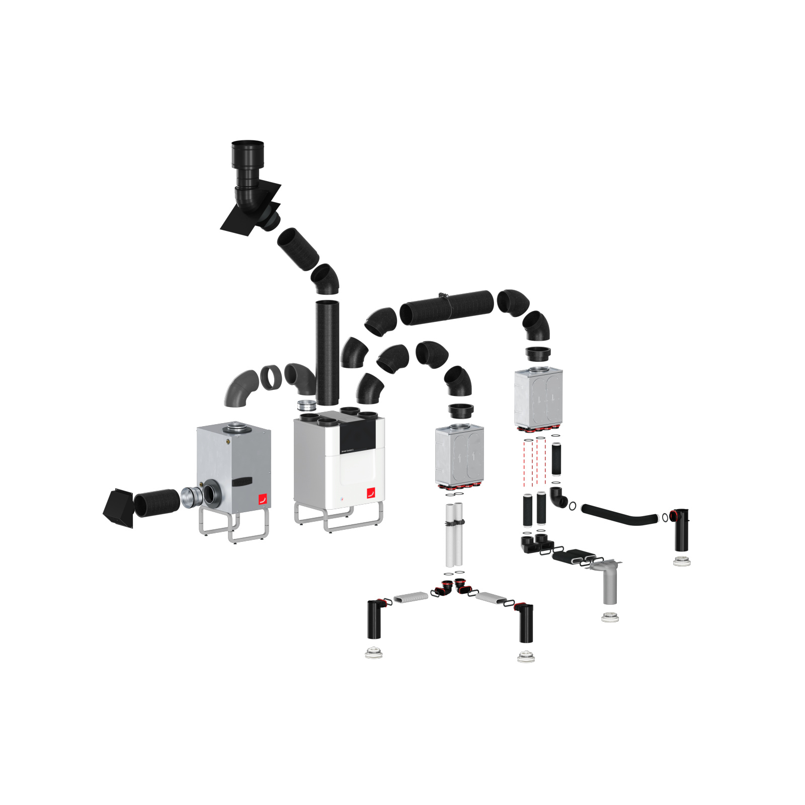 Cut-Out Zehnder ComfoEdge roof terminal Comfortable indoor ventilation Angled view