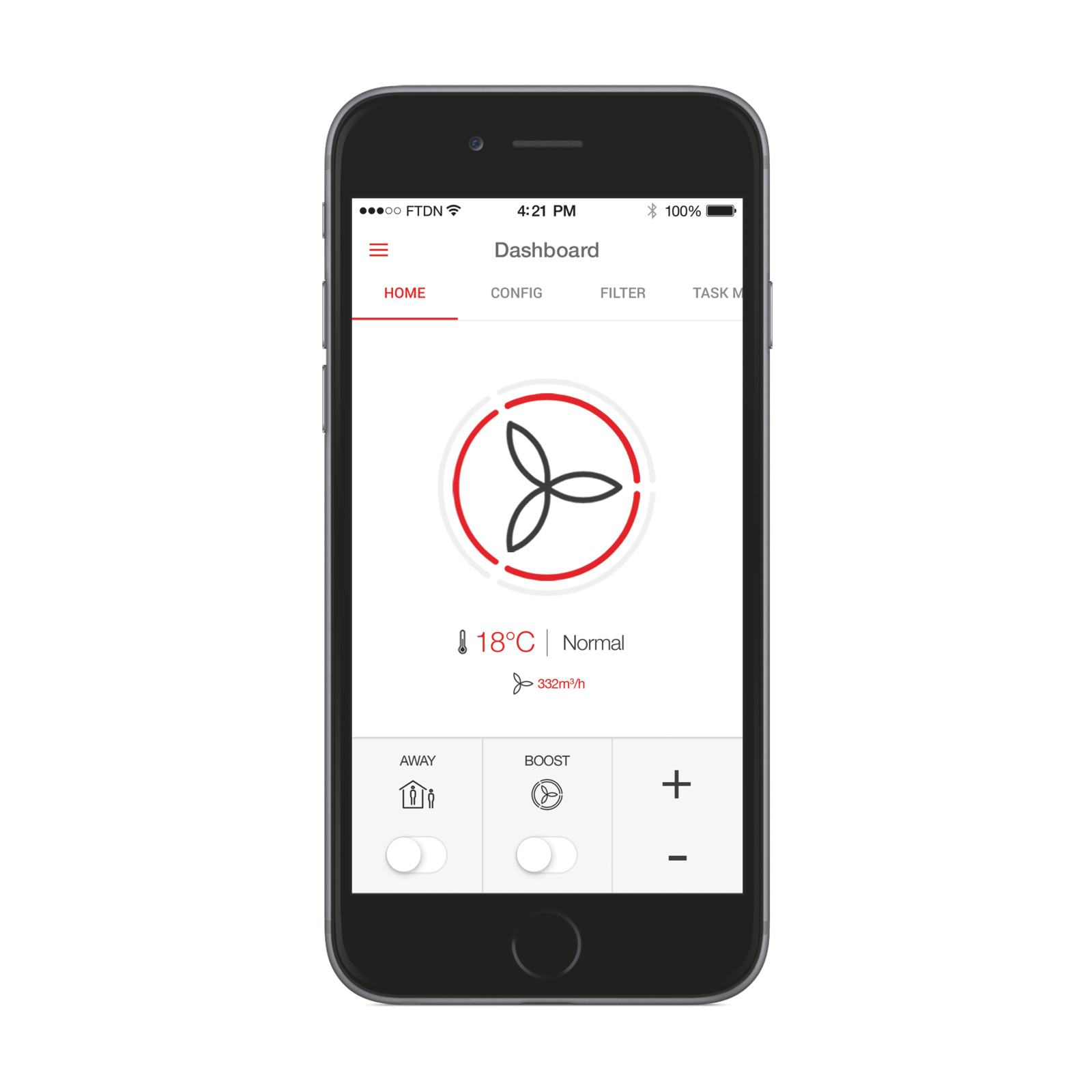 Cut-Out Zehnder ComfoAir Q350 TR Comfortable indoor ventilation Front view