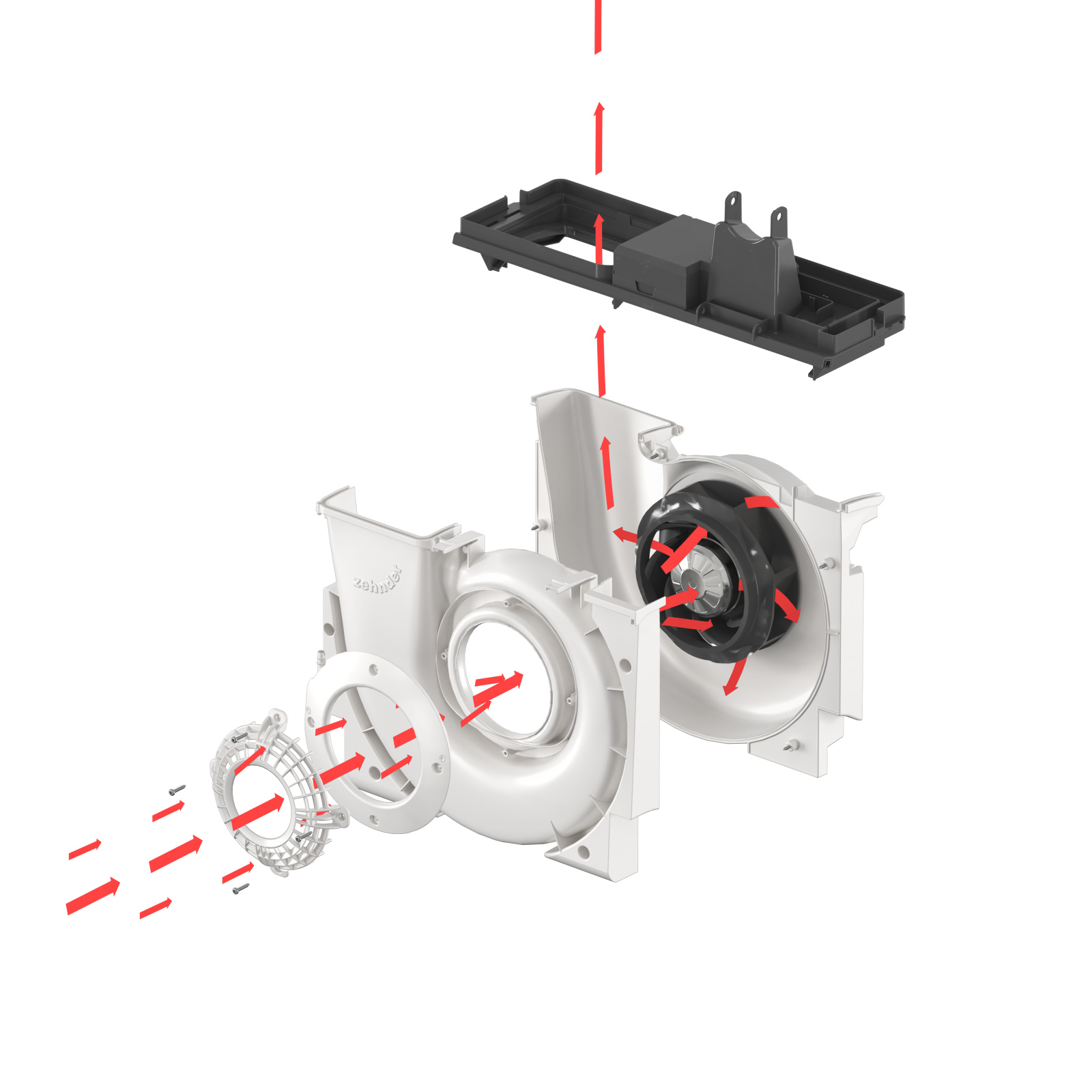 Zehnder_CSY_ComfoAirQ_Fan_Cutout Cut-Out Zehnder ComfoAir Q350 TR Comfortable indoor ventilation Angled view
