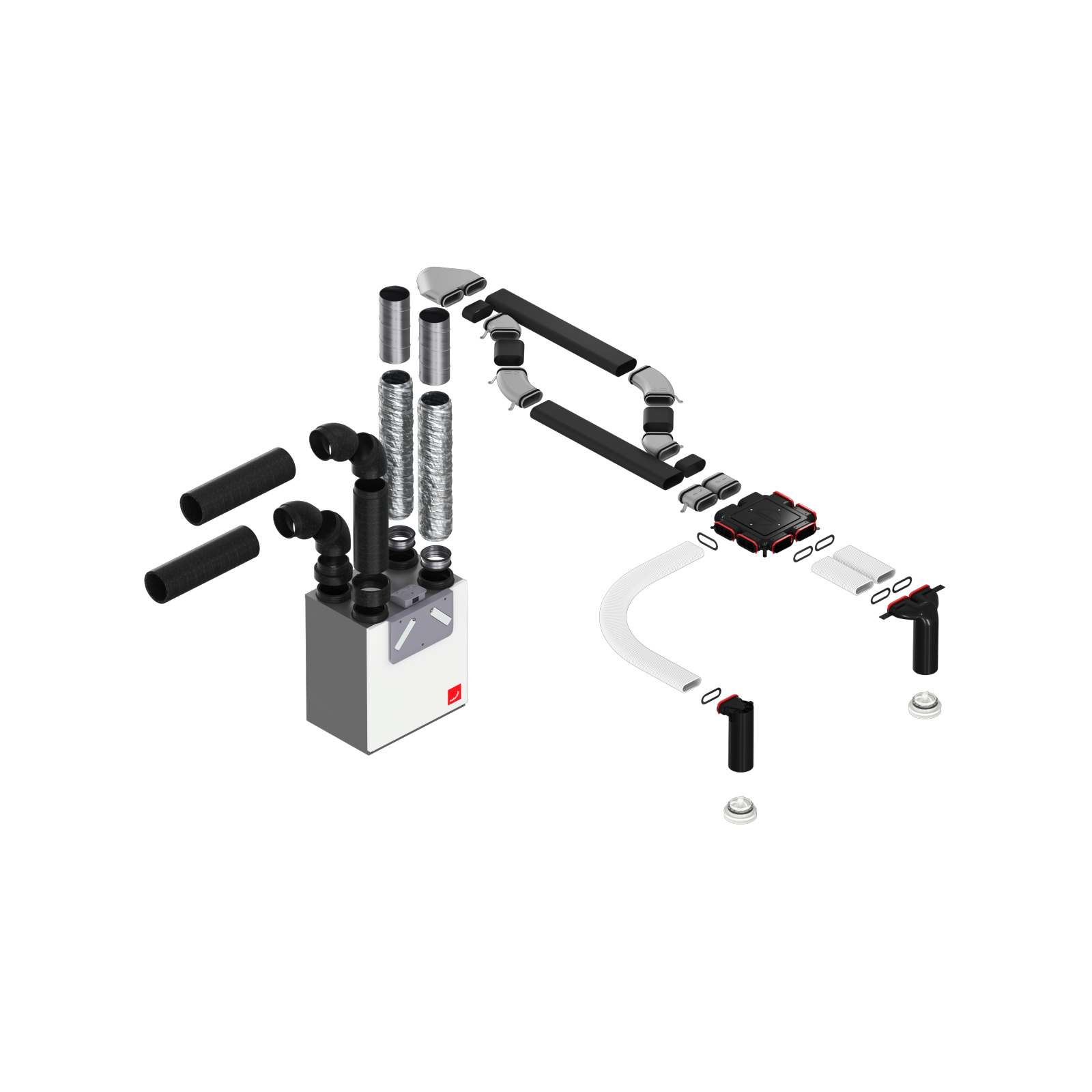 Cut-Out Zehnder ComfoAir E350 Comfortable indoor ventilation Angled view