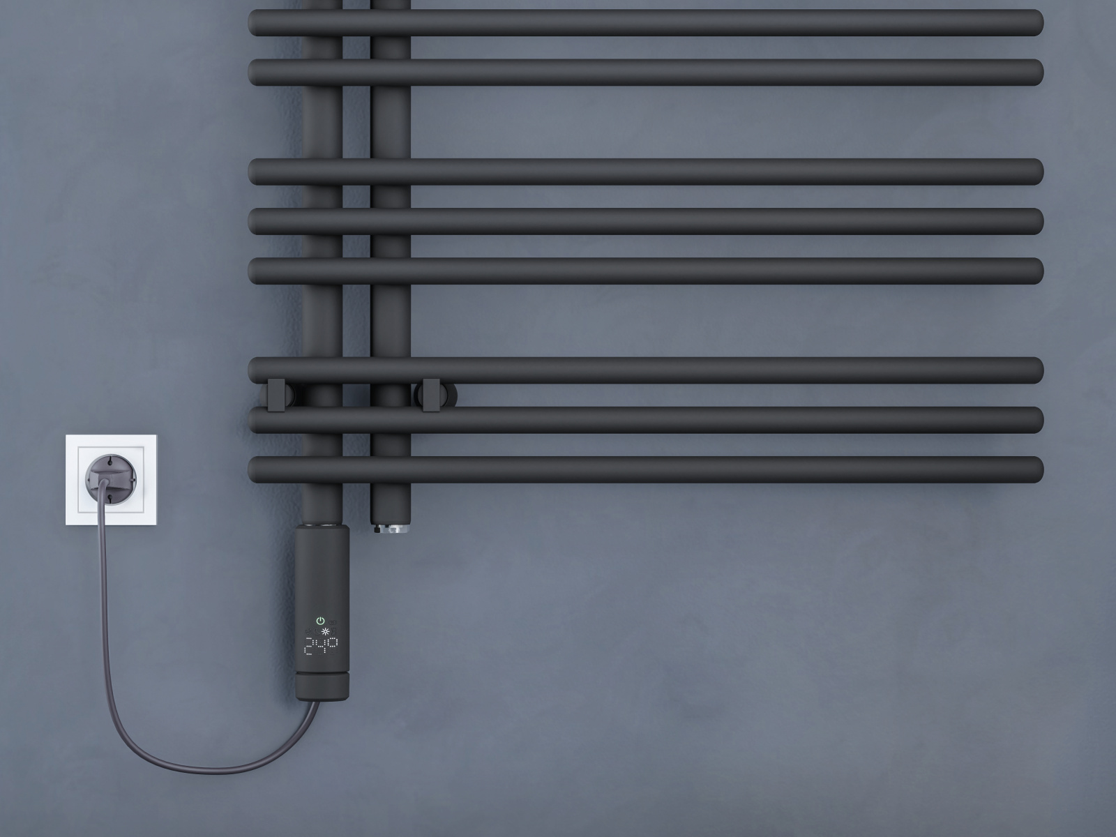 zehnder Yucca Asym, traffic Black, IHC, Bathroom