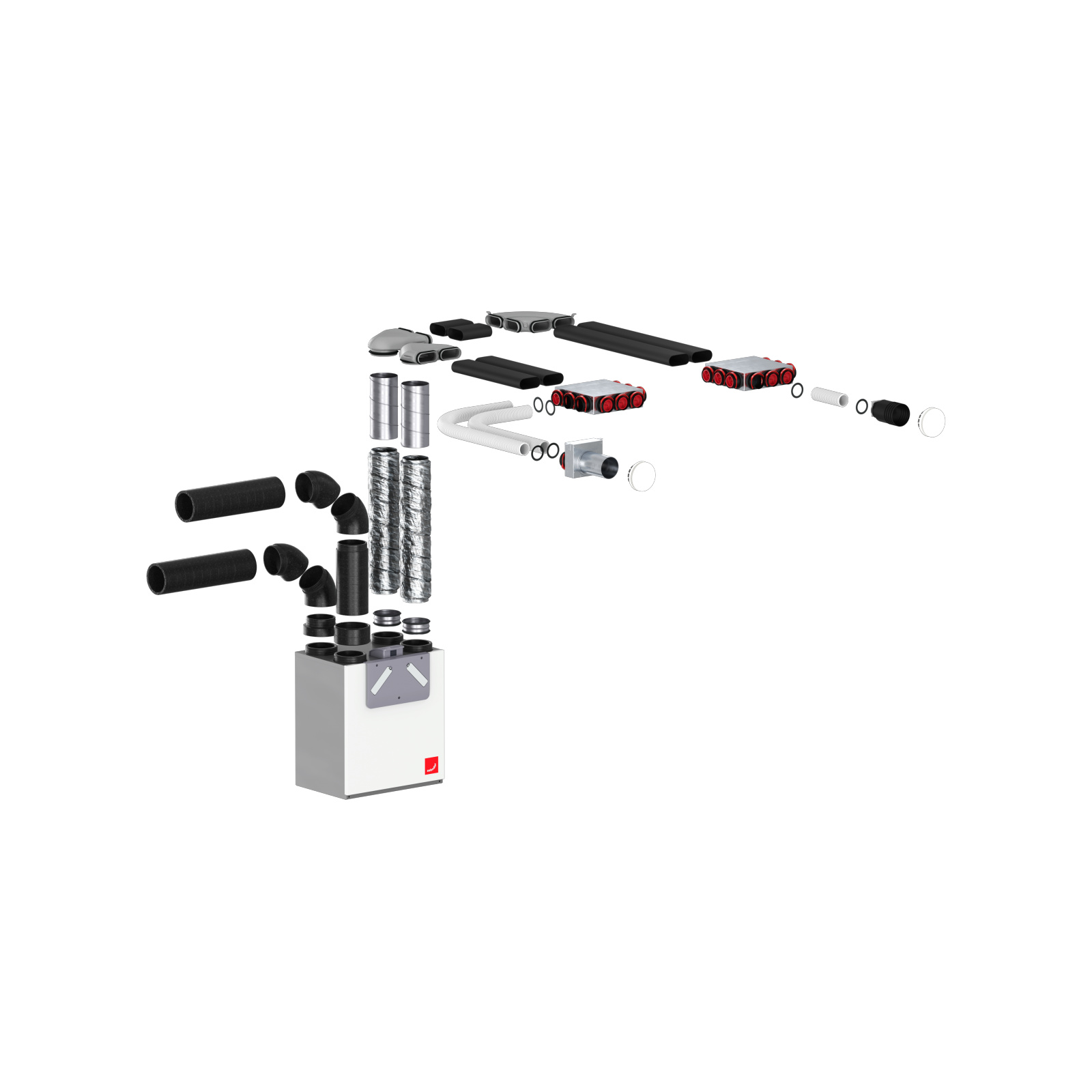 Cut-Out Zehnder ComfoAir E350 Comfortable indoor ventilation Angled view